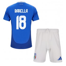 Italien Nicolo Barella #18 Heimtrikot EM 2024 Kurzarm (+ kurze hosen)